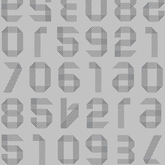 ORIGAMI NUMBERS LIGHT GREY